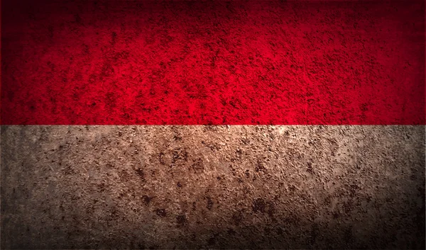 Drapeau de Monaco avec une texture ancienne . — Image vectorielle