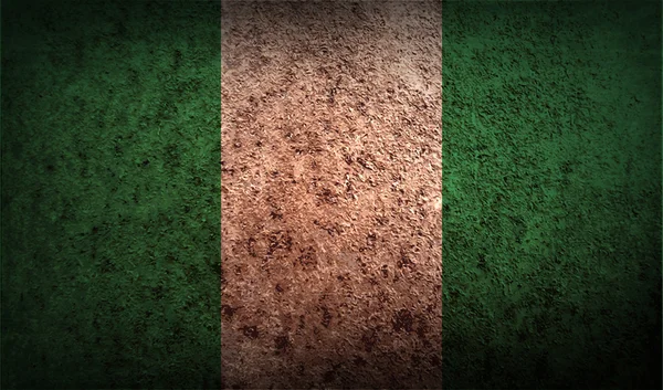 Флаг Нигерии со старой текстурой . — стоковый вектор