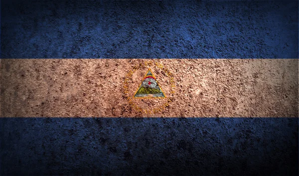 Bandera de Nicaragua con textura antigua . — Archivo Imágenes Vectoriales