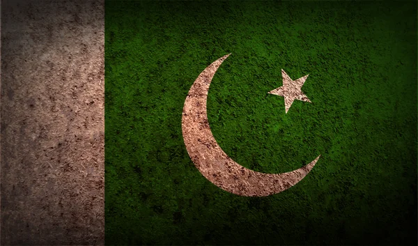 Bandera de Pakistan con textura antigua . — Vector de stock