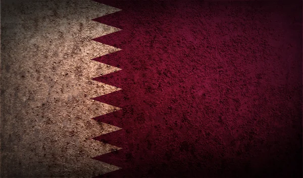 Flagga Qatar med gamla konsistens. — Stock vektor
