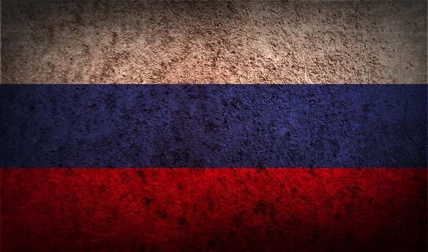 Bandiera della Russia con vecchia trama . — Vettoriale Stock