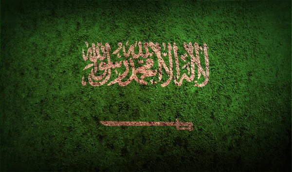 Bandera de Arabia Saudita con textura . — Vector de stock