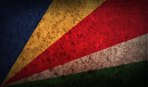 Drapeau des Seychelles avec une texture ancienne — Image vectorielle