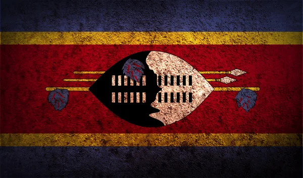 Флаг Свазиленда со старой текстурой — стоковый вектор