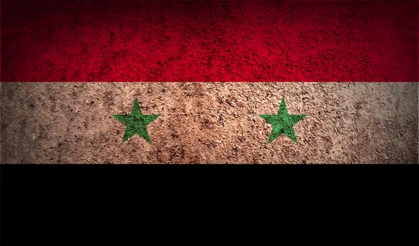 Drapeau de Syrie avec une texture ancienne . — Image vectorielle