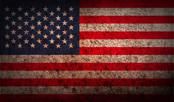 Bandeira dos EUA com textura antiga . — Vetor de Stock