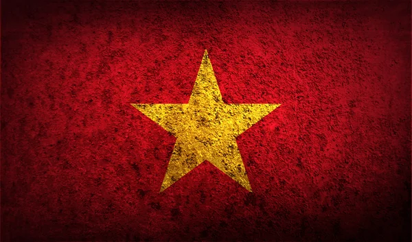 Bandera de Vietnam con textura antigua . — Vector de stock