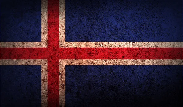 Flag of Iceland with old texture. — Stock Vector