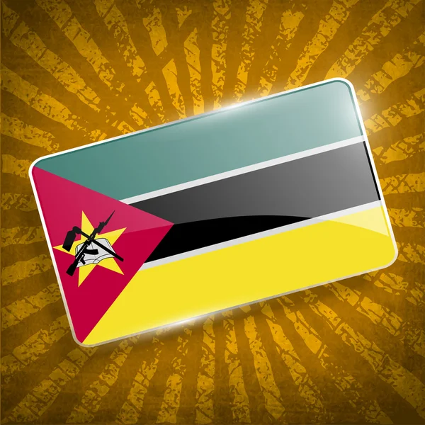 Flag of Mozambique on retro background — Stock Vector