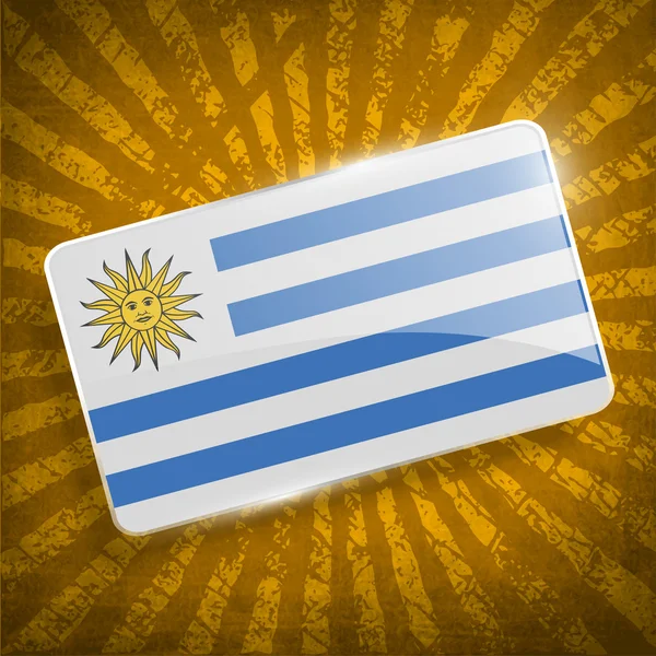 Bandera de Uruguay sobre fondo retro — Vector de stock