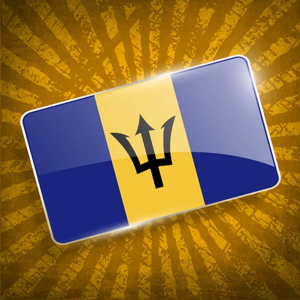 Flag of Barbados with old texture. Vector — Stock Vector