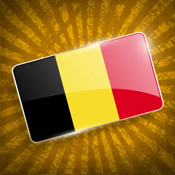 Bandiera del Belgio con vecchia texture. Vettore — Vettoriale Stock