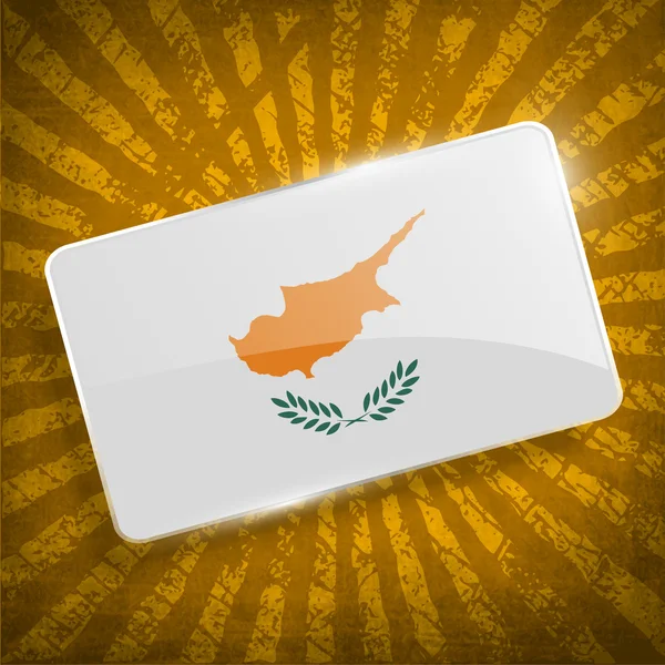 Bandeira de Chipre com textura antiga. Vetor — Vetor de Stock