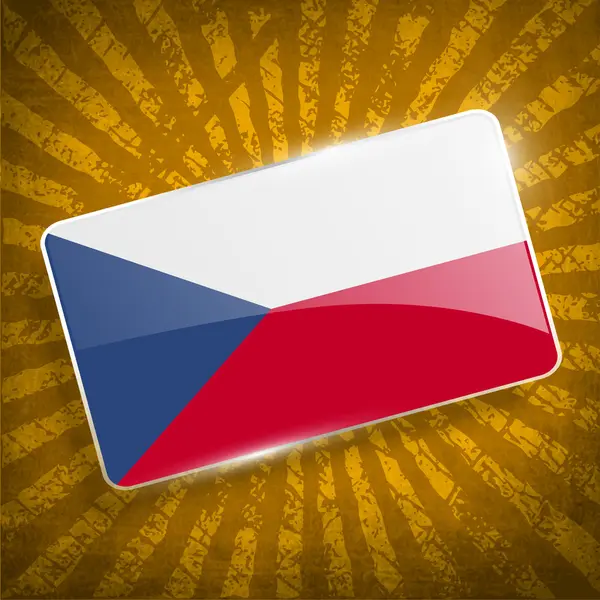 Çek Cumhuriyeti bayrağı eski doku ile. Vektör — Stok Vektör