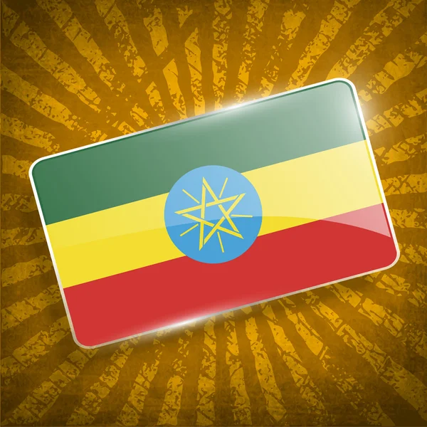 Vlag van Ethiopië met oude textuur. Vector — Stockvector