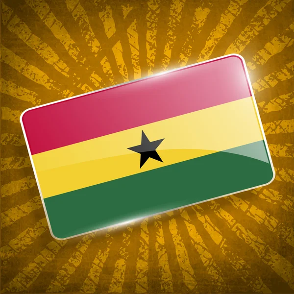 Flag of Ghana with old texture. Vector — Stock Vector