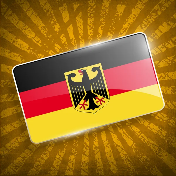 Flagga Tyskland vapen med gamla konsistens. Vektor — Stock vektor
