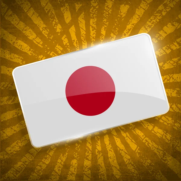 Flagge Japans mit alter Textur. Vektor — Stockvektor