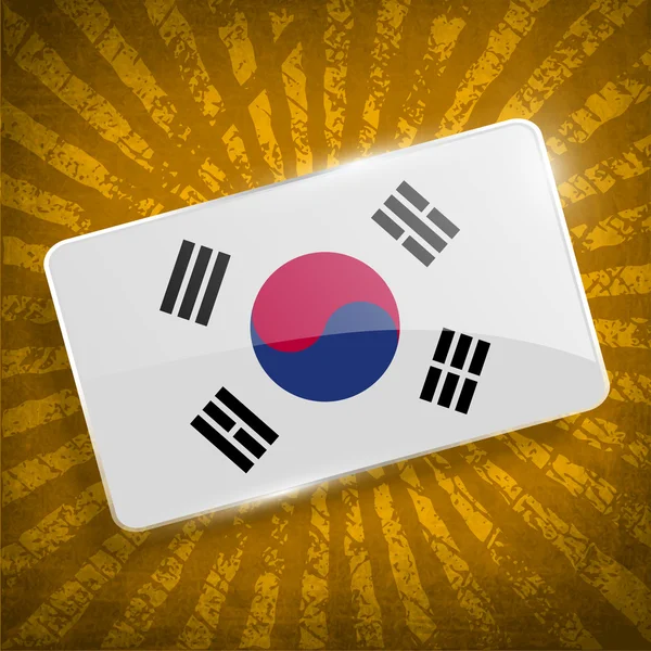 Flag of South Korea with old texture. Vector — Stock Vector