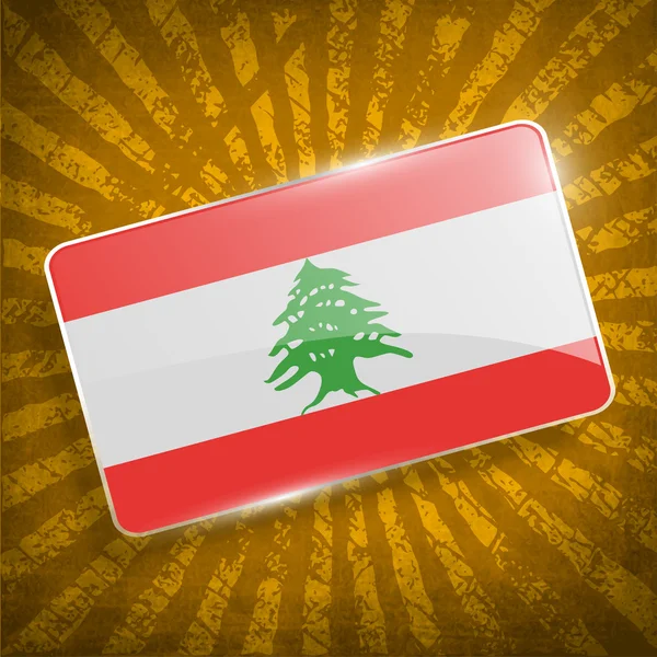 Bandeira do Líbano com textura antiga. Vetor — Vetor de Stock
