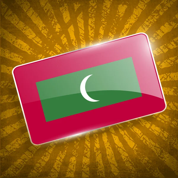 Flagga Maldiverna med gamla konsistens. Vektor — Stock vektor