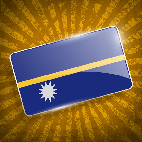 Flag of Nauru with old texture. Vector — Stock Vector