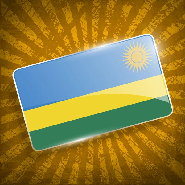 Flag of Rwanda with old texture. Vector — Stock Vector