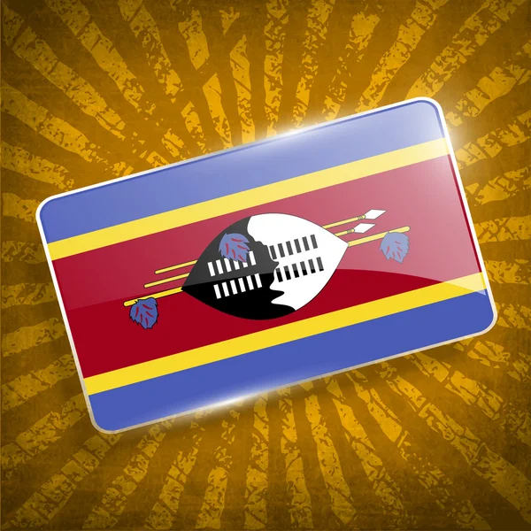 Flag of Swaziland with old texture. Vector — Stock Vector