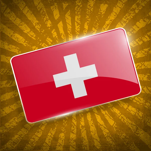 İsviçre bayrağı eski doku ile. Vektör — Stok Vektör