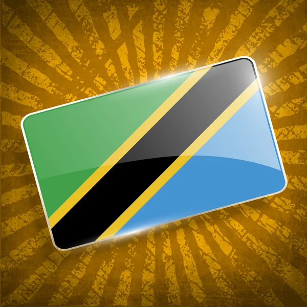 Flag of Tanzania with old texture. Vector — Stock Vector