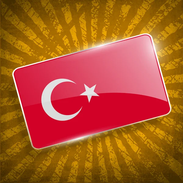 Bandeira da Turquia com textura antiga. Vetor —  Vetores de Stock