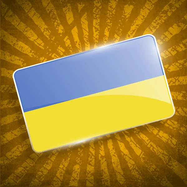 Flag of Ukraine with old texture. Vector — Stock Vector
