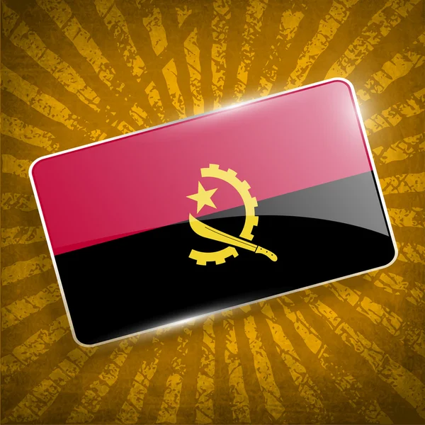 Flag of Angola with old texture. Vector — Stock Vector