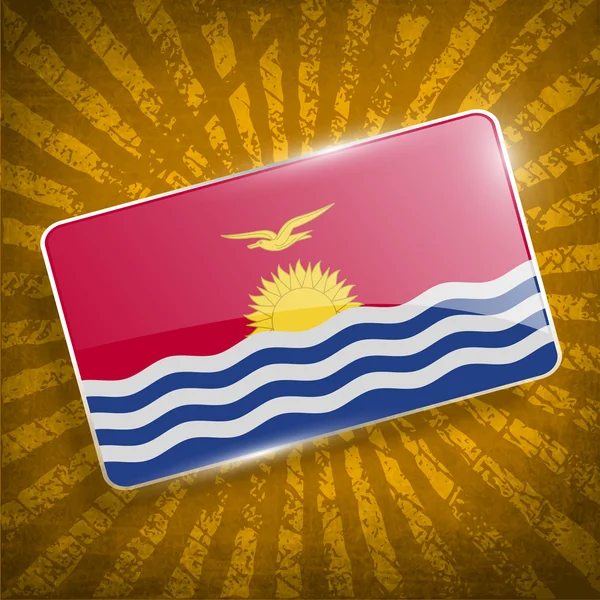 Flag of Kiribati with old texture. Vector — Stock Vector