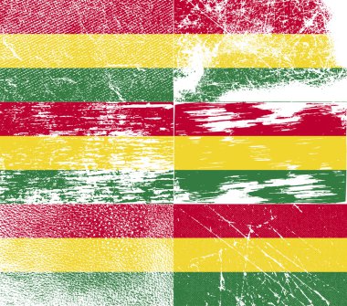 Bolivya'nın bayrağı eski doku ile. Vektör