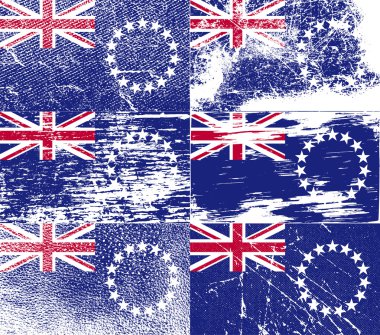 Cook Adaları bayrağı eski doku ile. Vektör