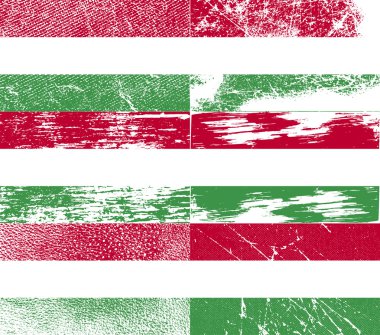 Hugary bayrağı eski doku ile. Vektör