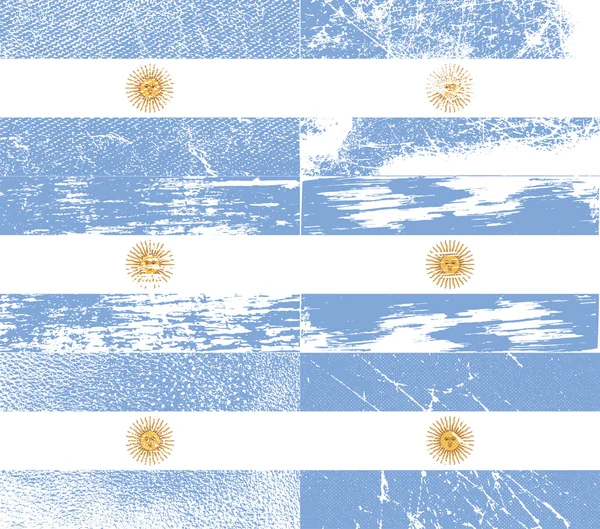 Flagge Argentiniens mit alter Textur. Vektor — Stockvektor