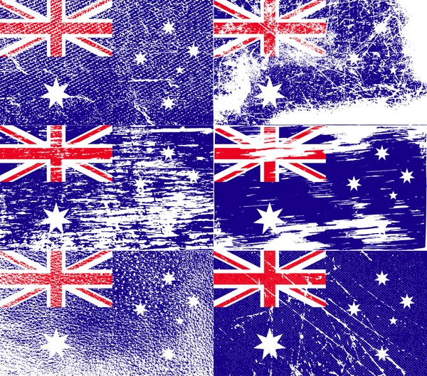 Drapeau de l'Australie avec une texture ancienne. Vecteur — Image vectorielle