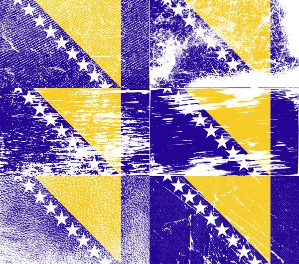 Bandera de Bosnia y Herzegovina con textura antigua. Vector — Vector de stock