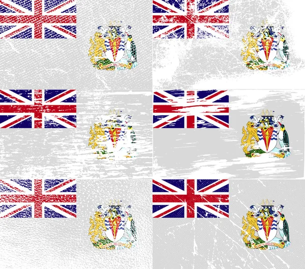 Bandera del Territorio Antártico Británico con textura antigua. Vector — Vector de stock
