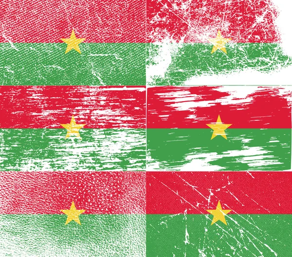Flagge der Burkinafaso mit alter Textur. Vektor — Stockvektor