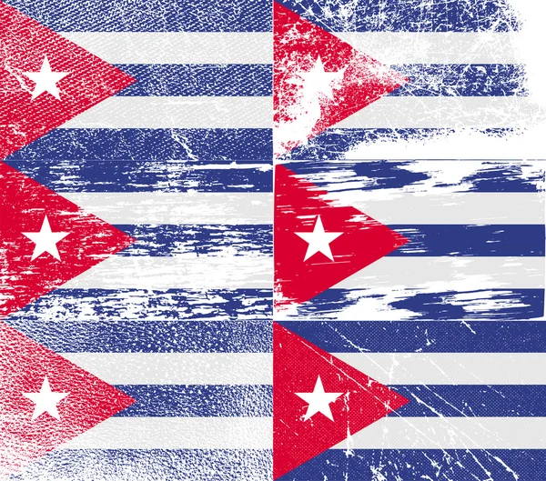 Drapeau de Cuba avec une texture ancienne. Vecteur — Image vectorielle