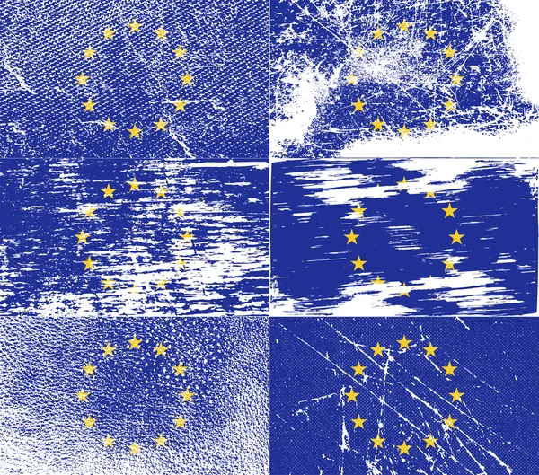 Flagge der Europäischen Union mit alter Struktur. Vektor — Stockvektor