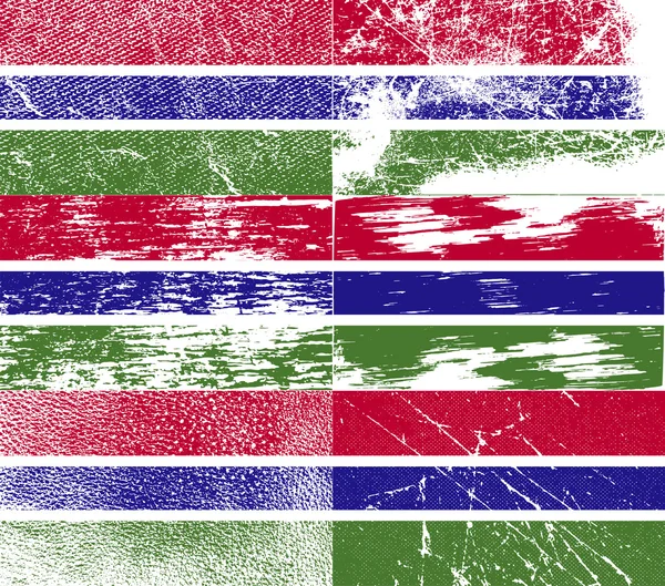 Bandera de Gambia con textura antigua. Vector — Vector de stock