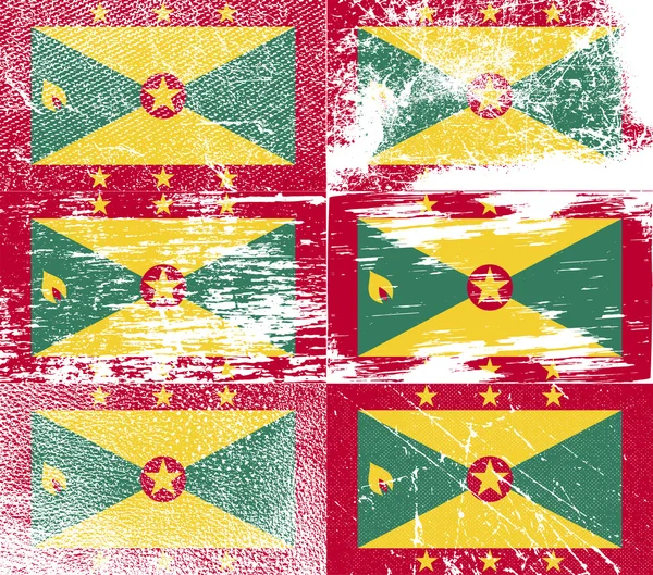 Flagga Grenada med gamla konsistens. Vektor — Stock vektor