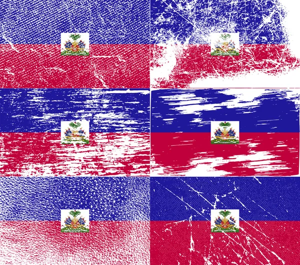 Bandera de Haití con textura antigua. Vector — Vector de stock