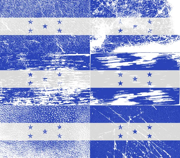 Bandera de Honduras con textura antigua. Vector — Archivo Imágenes Vectoriales