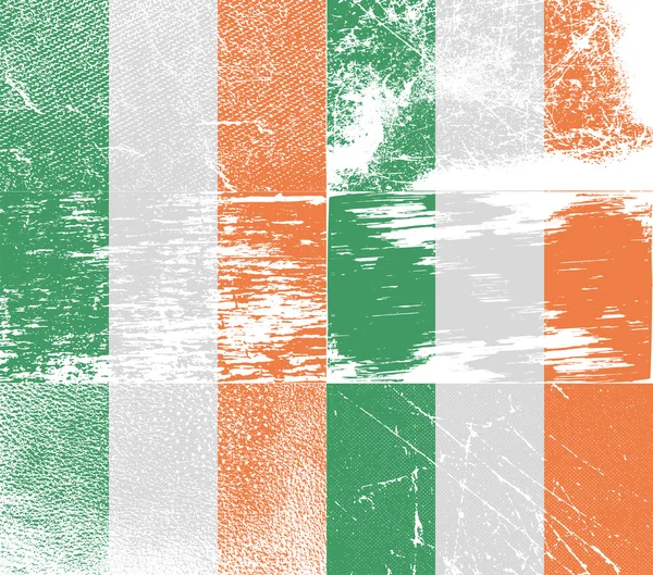 Flag of Ireland with old texture. Vector — Stock Vector